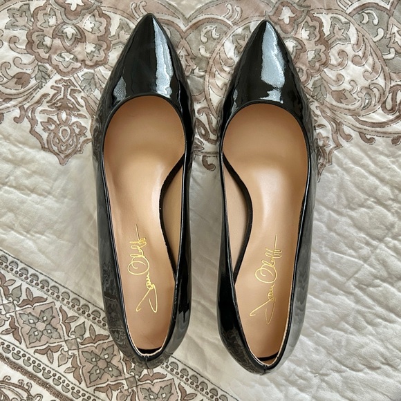 Joan Oloff Callie 2.5" black patent leather pumps with arch support new - Picture 3 of 3